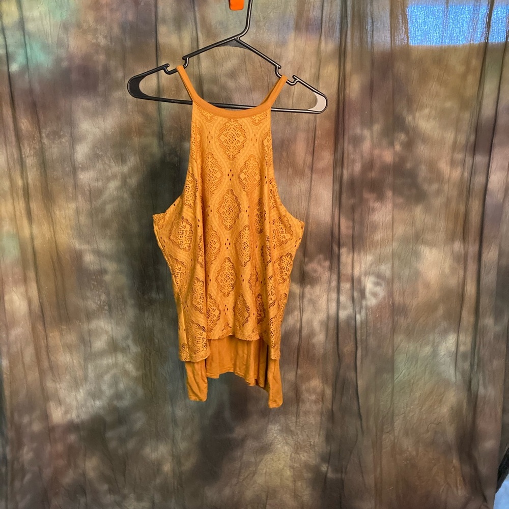 Yellow/Orange High necked tank top